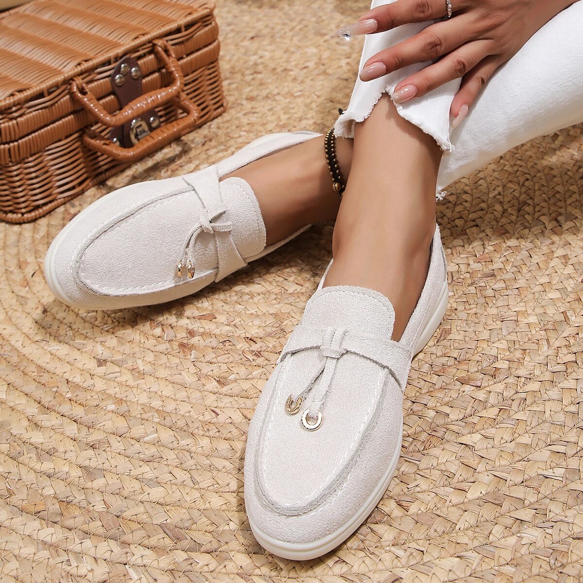 Dames Loafers Wit Ondersteunend Comfortabel 1