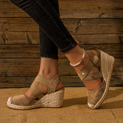 Variant image for Dames Espadrilles Sleehak Effen Kleur Met Enkelbandje-5