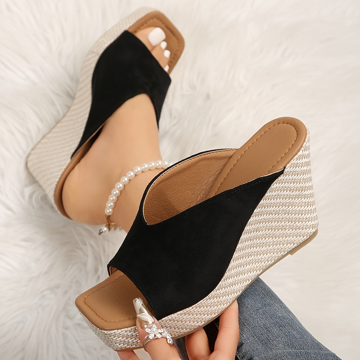 Dames Sandalen Zwart Ultrahoge Kegel Hak Slip-On 1