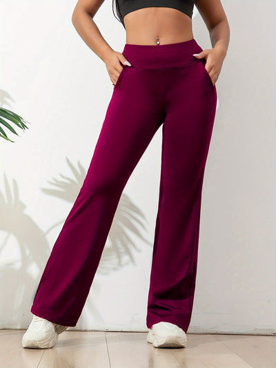 Dames Sportbroek Flared Stretchstof Lang 6
