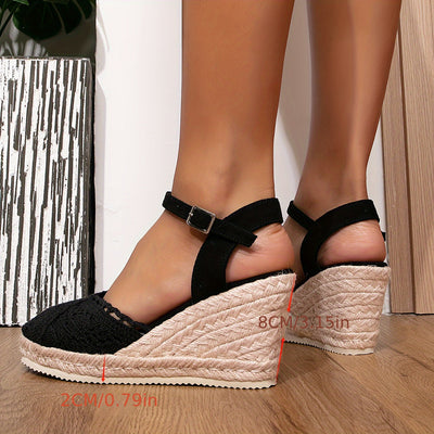 Dames Sandalen Espadrille Sleehak Flanel 3