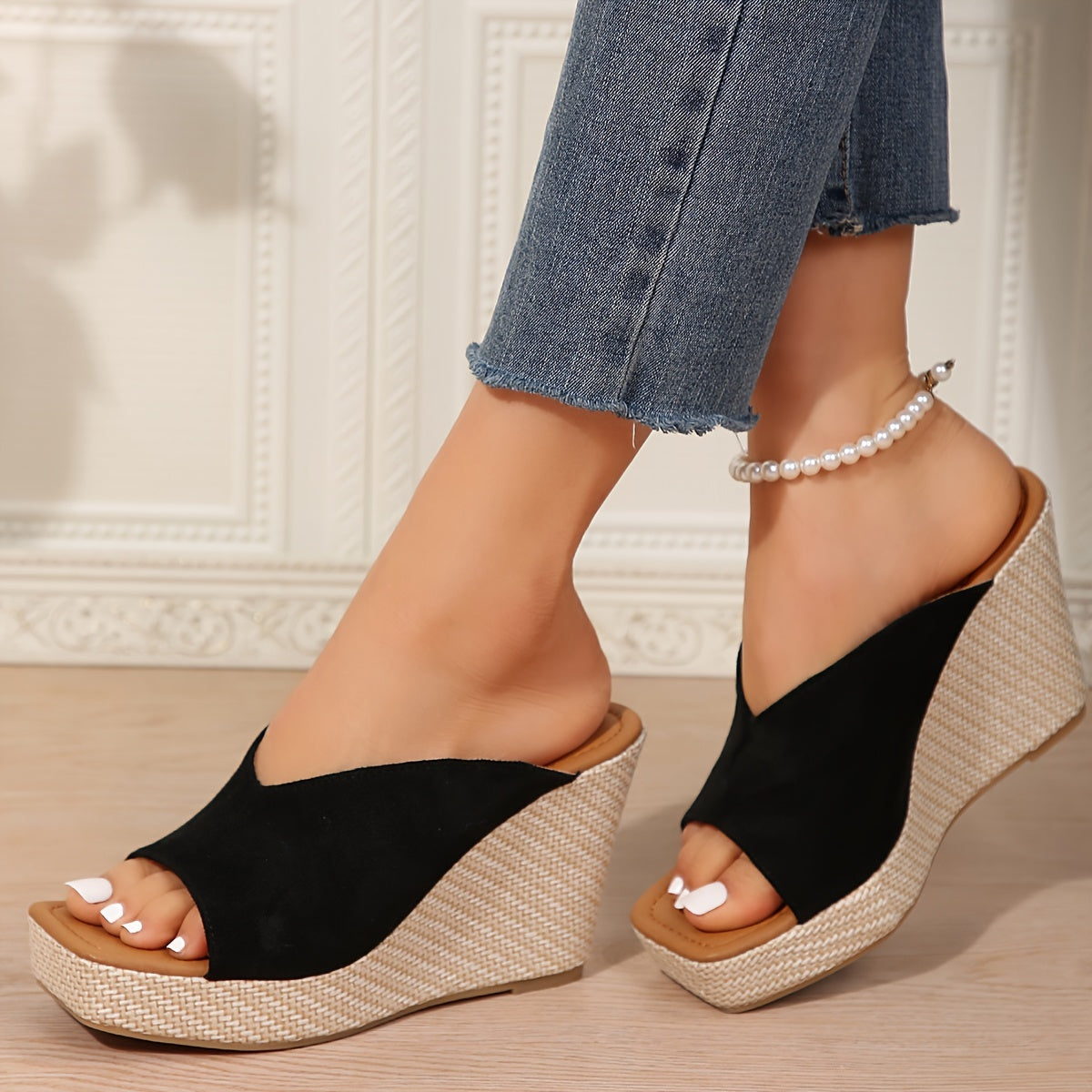 Dames Sandalen Zwart Ultrahoge Kegel Hak Slip-On 3