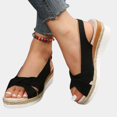 Dames Espadrille Flats Ademend Beige 5