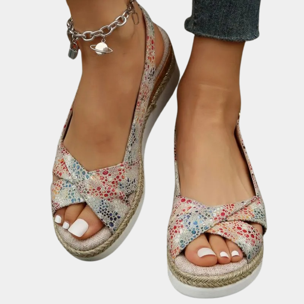 Dames Espadrille Flats Ademend Beige 2