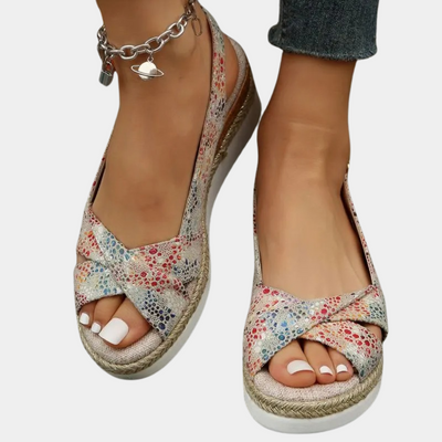 Dames Espadrille Flats Ademend Beige 2