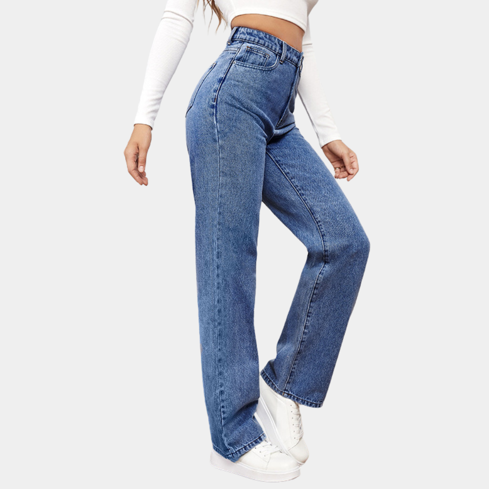 Dames Baggy Jeans Hoge Taille Rekbare Denim 3