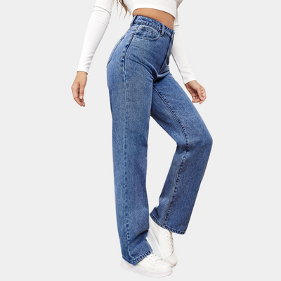 Dames Baggy Jeans Hoge Taille Rekbare Denim 3