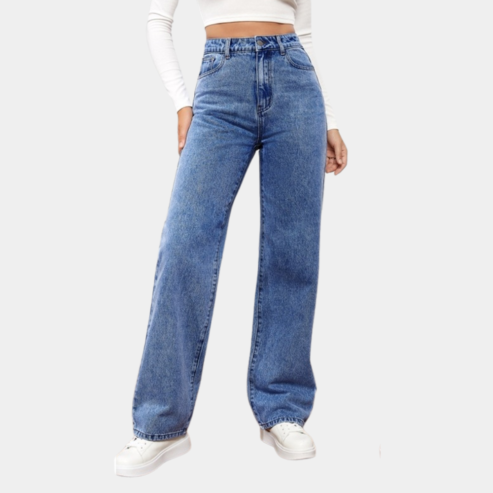 Dames Baggy Jeans Hoge Taille Rekbare Denim 1