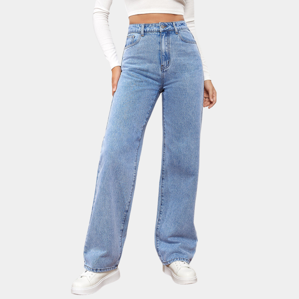 Variant image for Dames Baggy Jeans Hoge Taille Rekbare Denim-7