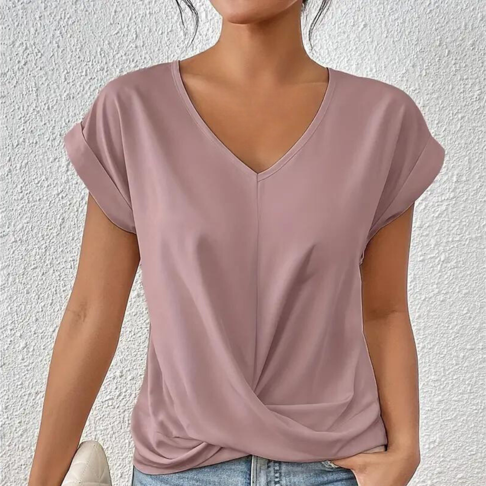 Dames Blouse V-hals Wit Zwart Blauw Rood Roze 6