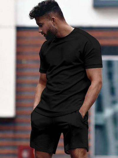 Heren Casual Combi Set Korte Mouwen en Shorts Elastische Taille 3