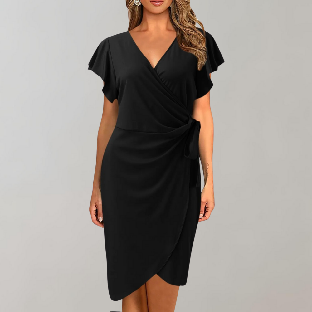 Dames Zomerjurk Knielengte Polyester Zwart/Rood/Blauw 1