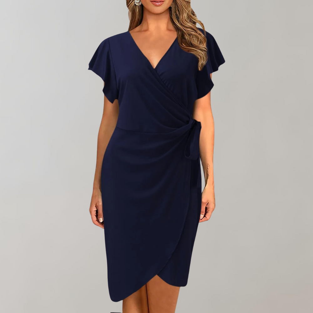 Dames Zomerjurk Knielengte Polyester Zwart/Rood/Blauw 4