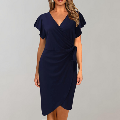 Dames Zomerjurk Knielengte Polyester Zwart/Rood/Blauw 4