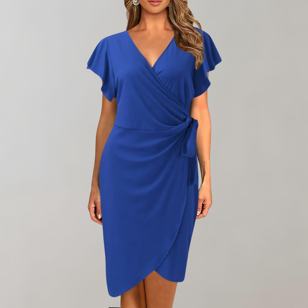 Dames Zomerjurk Knielengte Polyester Zwart/Rood/Blauw 2