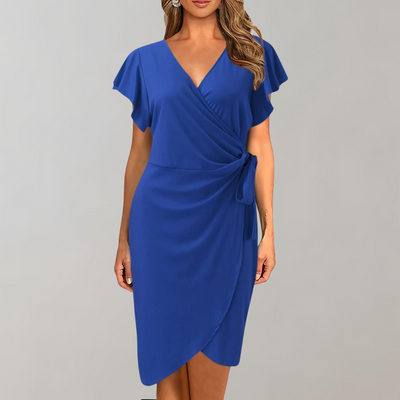 Dames Zomerjurk Knielengte Polyester Zwart/Rood/Blauw 2