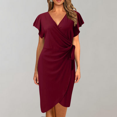 Dames Zomerjurk Knielengte Polyester Zwart/Rood/Blauw 5