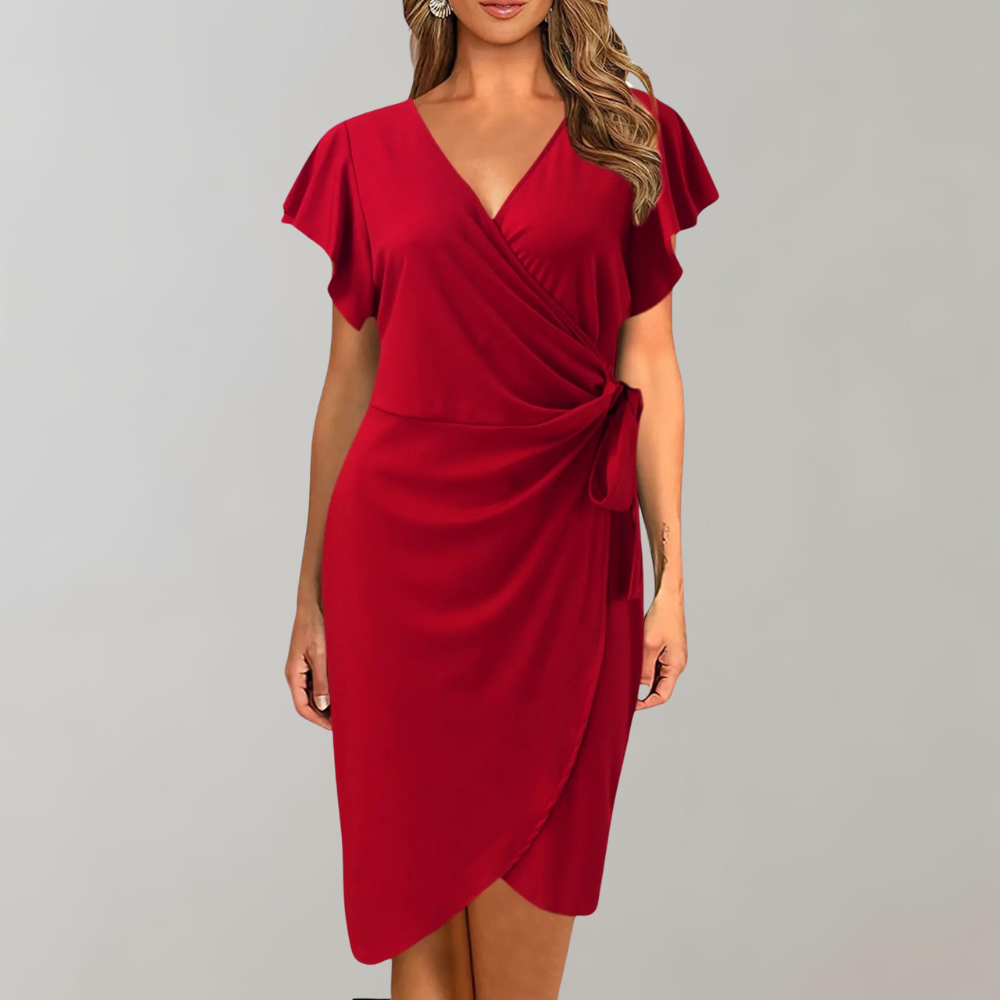 Dames Zomerjurk Knielengte Polyester Zwart/Rood/Blauw 3