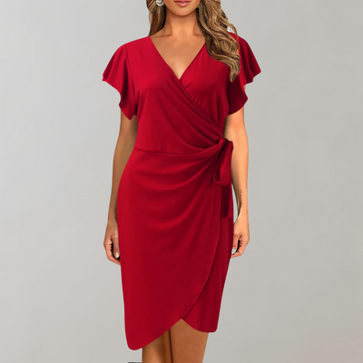Dames Zomerjurk Knielengte Polyester Zwart/Rood/Blauw 3