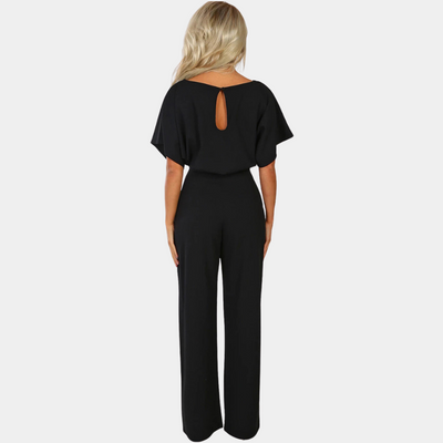 Dames Jumpsuit Zwart Katoen Met Comfortabele Pasvorm 3
