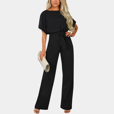 Dames Jumpsuit Zwart Katoen Met Comfortabele Pasvorm 1