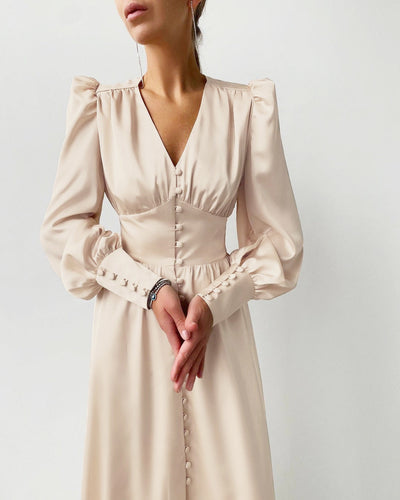 Dames Midi-jurk Vloeiend Wit Blauw Beige Khaki 5