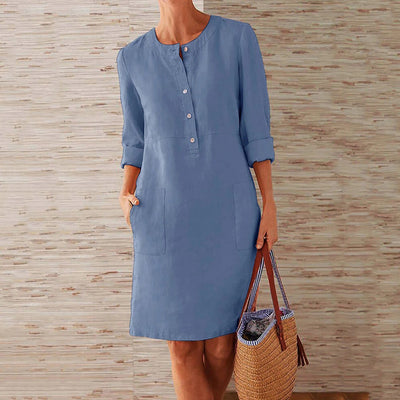 Dames Zomerjurk Effen Polyester 4