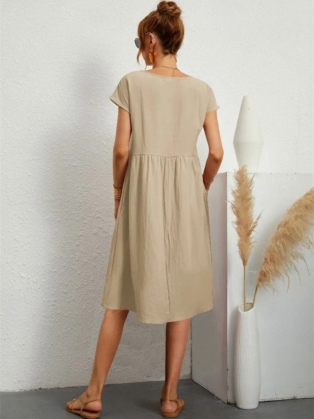 Damesjurk Aisha Elegante Pasvorm Zomer Katoen 6