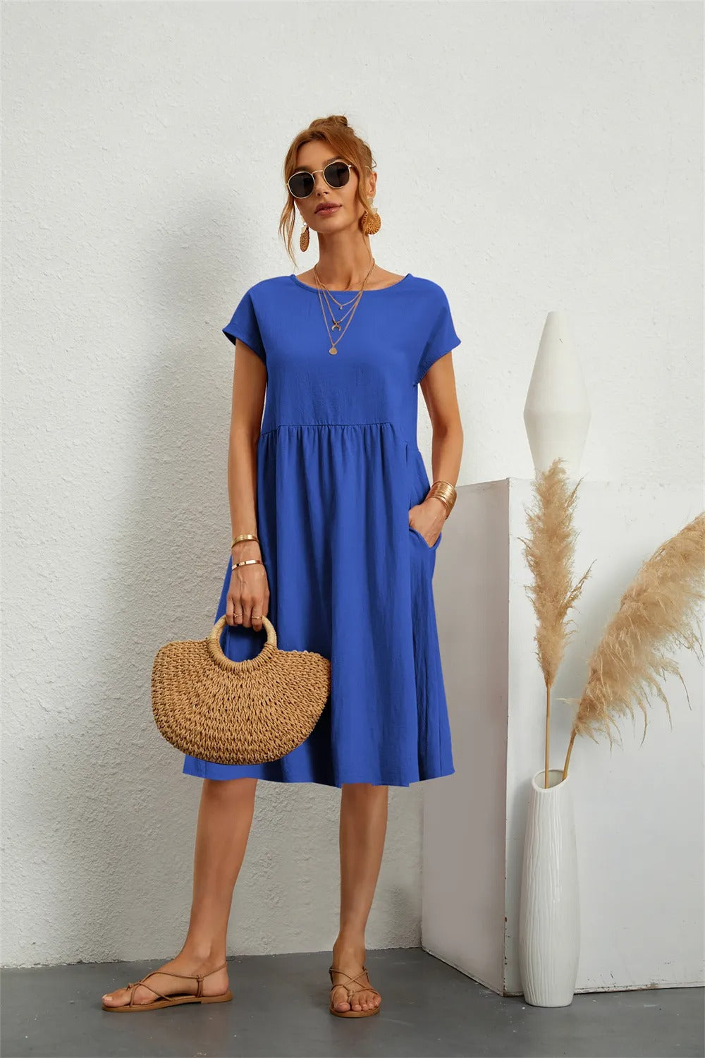 Variant image for Damesjurk Aisha Elegante Pasvorm Zomer Katoen-21
