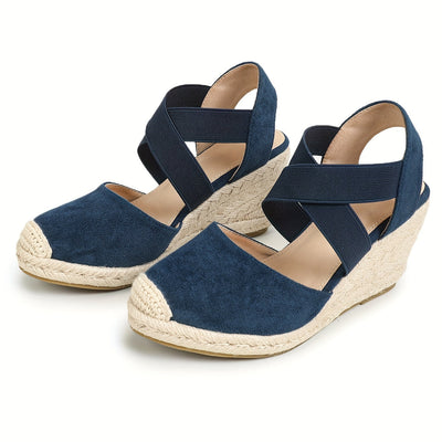 Variant image for Dames Espadrilles Sleehak Effen Kleur Met Enkelbandje-6