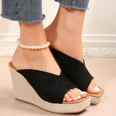 Dames Sandalen Zwart Ultrahoge Kegel Hak Slip-On 6
