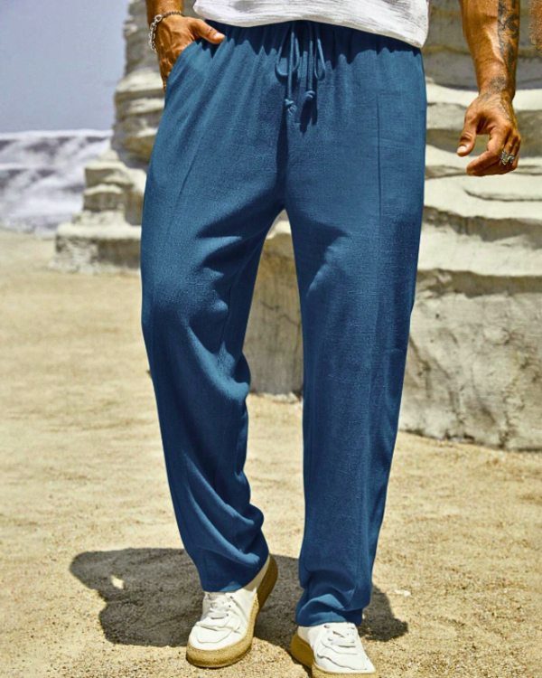 Heren Broeken Slim Fit Linnen Lichtgewicht Zomer 3