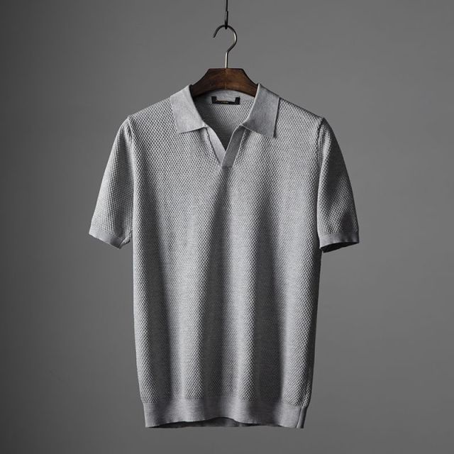 Heren Polo Shirt Slim Fit Katoen met Moderne Kraag 5